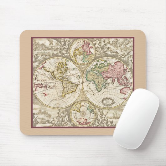 WERELDKAART Mousepad Muismat (Met muis)