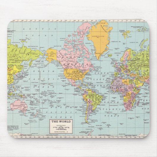  Wereldkaart Muismat (Voorkant)