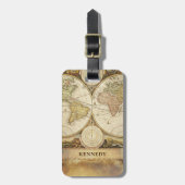  Wereldkaart | Naam en contactgegevens Bagagelabel (Voorkant verticaal)