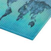 wereldkaart | Neon Blue Stripes Snijplank (Hoek)