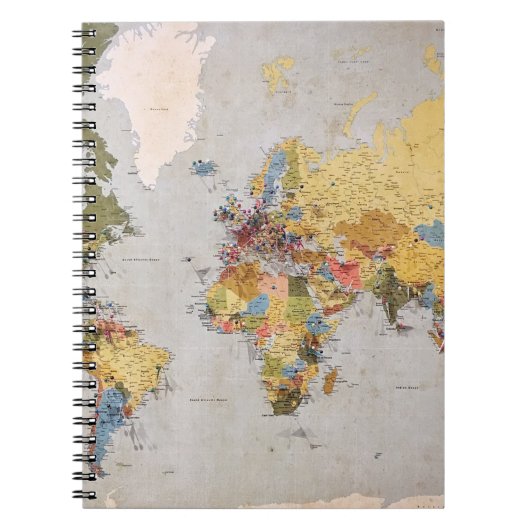 wereldkaart notitieboek (Voorkant)