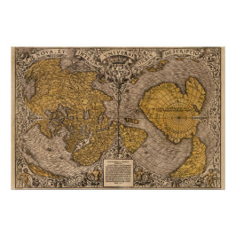 wereldkaart Noua, et integra uniuersi orbis Perfect Poster