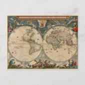 Wereldkaart Nova Totius Terrarum Orbis Tabula Briefkaart (Voorkant)