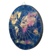 wereldkaart OCEANS en continenten Dartbord (Voorkant Rechts)