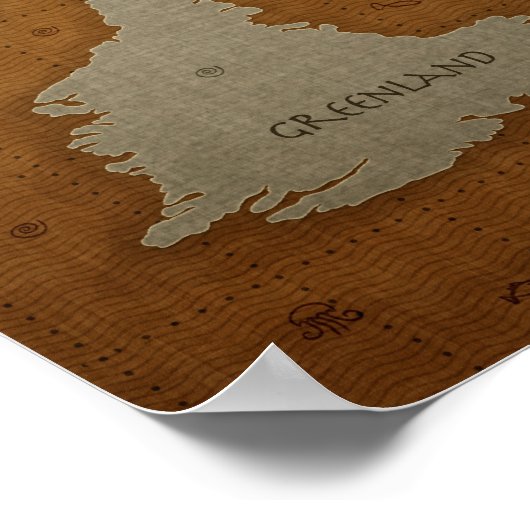 Wereldkaart - ondersteboven poster (Hoek)