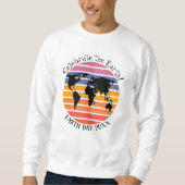 Wereldkaart op de Aarde Retro Sunset Silhouette Trui (Voorkant)
