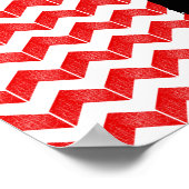 wereldkaart op het rode chevron-patroon poster (Hoek)