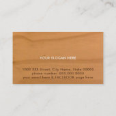 wereldkaart op rustiek hout. elegant visitekaartje (Achterkant)