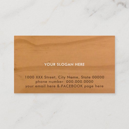 wereldkaart op rustiek hout. elegant visitekaartje (Achterkant)