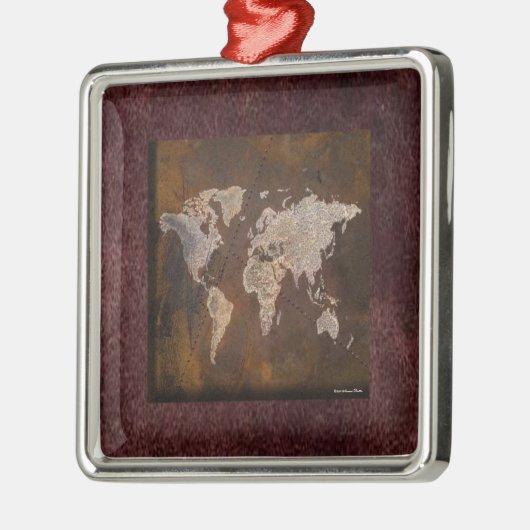 Wereldkaart Ornament (Links)