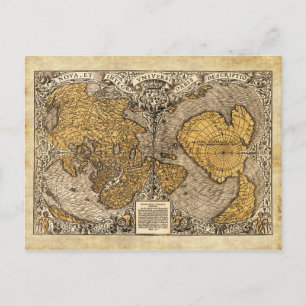 Wereldkaart Orontius Finaeus, 1531 Briefkaart