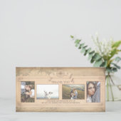 Wereldkaart Oude bruiloft Dank u Bedankkaart (Staand voorkant)