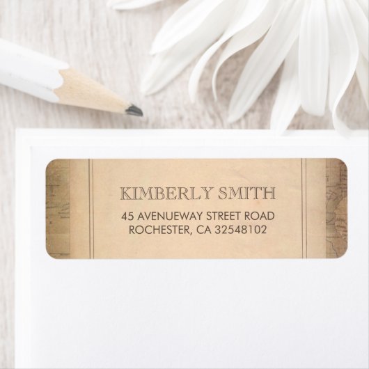  Wereldkaart oude bruiloft Etiket (Insitu)