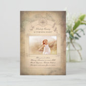  Wereldkaart Oude Foto Verjaardag Kaart (Staand voorkant)