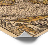  wereldkaart. Oude retro-antiek cartografie Poster (Hoek)