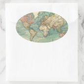  Wereldkaart Ovale Sticker (Tas)