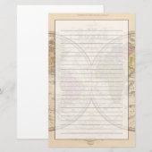 wereldkaart over de mondiale projectie 2 briefpapier (Voorkant / Achterkant)