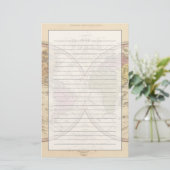 wereldkaart over de mondiale projectie 2 briefpapier (Staand voorkant)