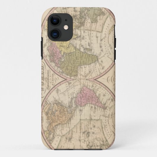 wereldkaart over de mondiale projectie 2 Case-Mate iPhone case (Achterkant)