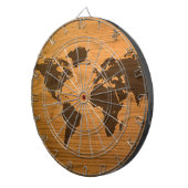 wereldkaart over houten korrels dartbord (Voorkant Rechts)