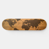Wereldkaart over houten korrels persoonlijk skateboard (Horizontaal)