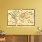 Wereldkaart over Mercators Projection Canvas Afdruk (Insitu (Woonkamer))