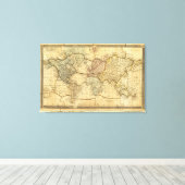 Wereldkaart over Mercators Projection Canvas Afdruk (Insitu (Houten vloer))