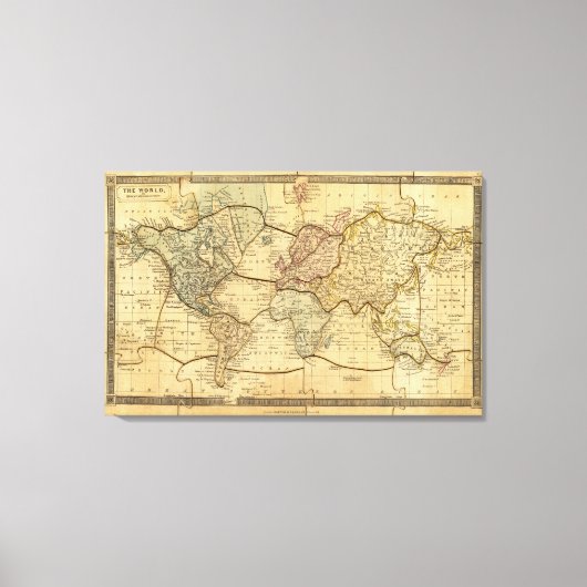 Wereldkaart over Mercators Projection Canvas Afdruk (Voorkant)