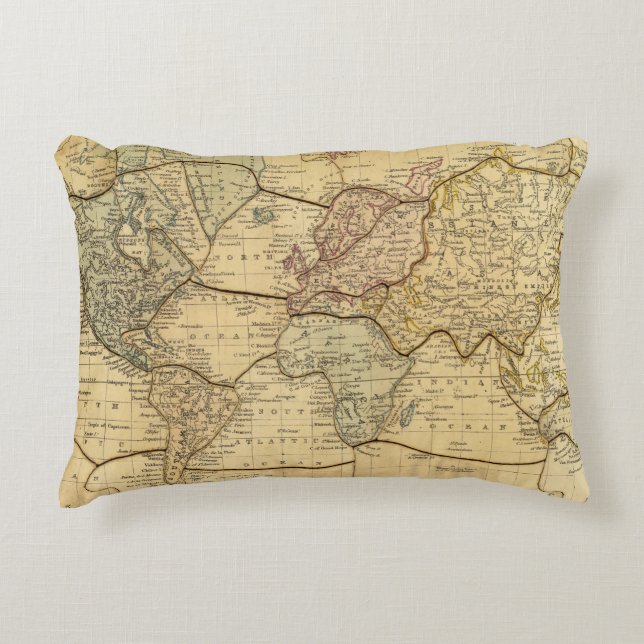 Wereldkaart over Mercators Projection Decoratief Kussen (Voorkant)