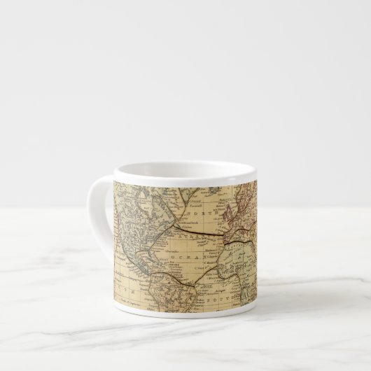 Wereldkaart over Mercators Projection Espresso Kop (Links)
