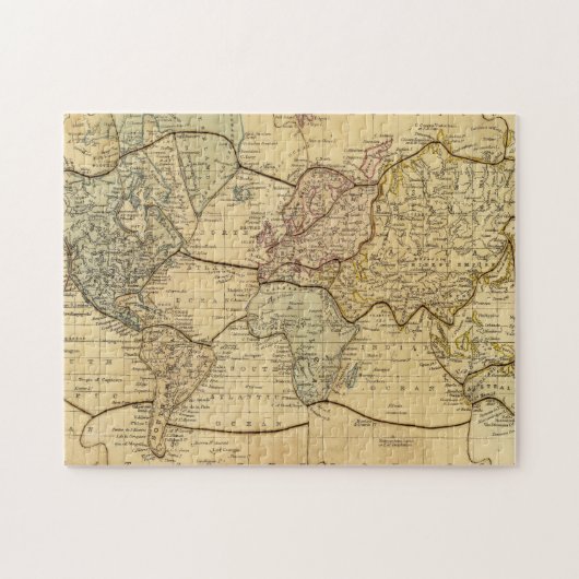 Wereldkaart over Mercators Projection Legpuzzel (Horizontaal)