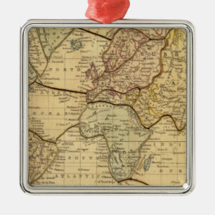 Wereldkaart over Mercators Projection Metalen Ornament
