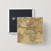 Wereldkaart over Mercators Projection Vierkante Button 5,1 Cm (Voorkant /achterkant)
