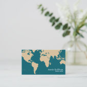 Wereldkaart oversized internationale reisagent visitekaartje (Staand voorkant)