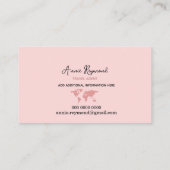 Wereldkaart Oversized op Blush Pink Visitekaartje (Achterkant)