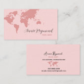 Wereldkaart Oversized op Blush Pink Visitekaartje (Voorkant / Achterkant)