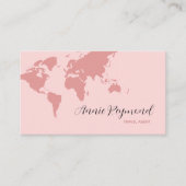Wereldkaart Oversized op Blush Pink Visitekaartje (Voorkant)