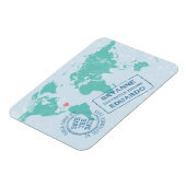 wereldkaart paspoort EDITABLE KLOR Opslaan Datum Magneet (Linkerzijde)