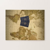  Wereldkaart Paspoort, Game Night, Gepersonaliseer Legpuzzel (Horizontaal)
