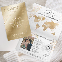 Wereldkaart paspoort Mexico Wedding Destination Pa