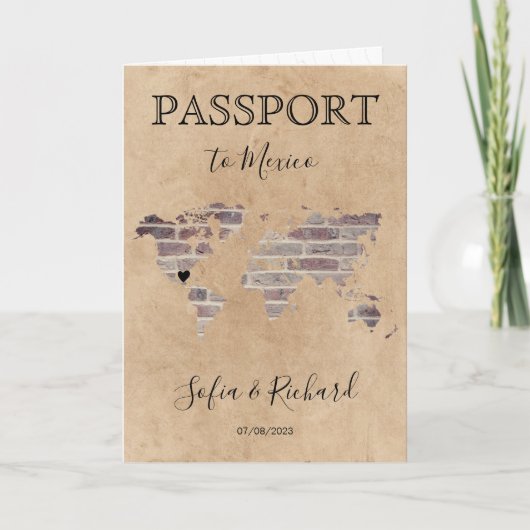 Wereldkaart paspoort Mexico Wedding Destination Pa (Voorkant)