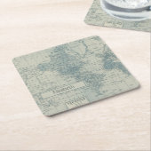  Wereldkaart past uw eigen naam aan Kartonnen Onderzetters (Schuin)