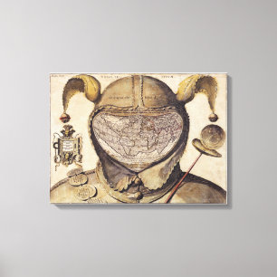Wereldkaart Pet van de spoel Canvas Afdruk