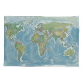 wereldkaart Pillow Hoesje - reizen, walsen Kussensloop (Achterkant)