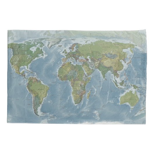 wereldkaart Pillow Hoesje - reizen, walsen Kussensloop (Achterkant)