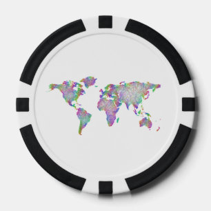 Wereldkaart Poker Chips