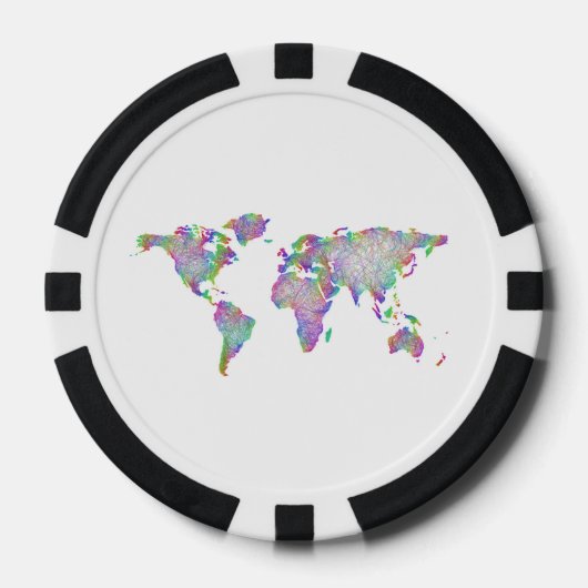 Wereldkaart Poker Chips (Voorkant)