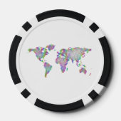 Wereldkaart Poker Chips (Achterkant)