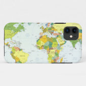 Wereldkaart Politieke Atlas Poster: Moderne Decora Case-Mate iPhone Case (Achterkant (horizontaal))