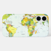 Wereldkaart Politieke Atlas Poster: Moderne Decora Case-Mate iPhone Case (Achterkant (horizontaal))